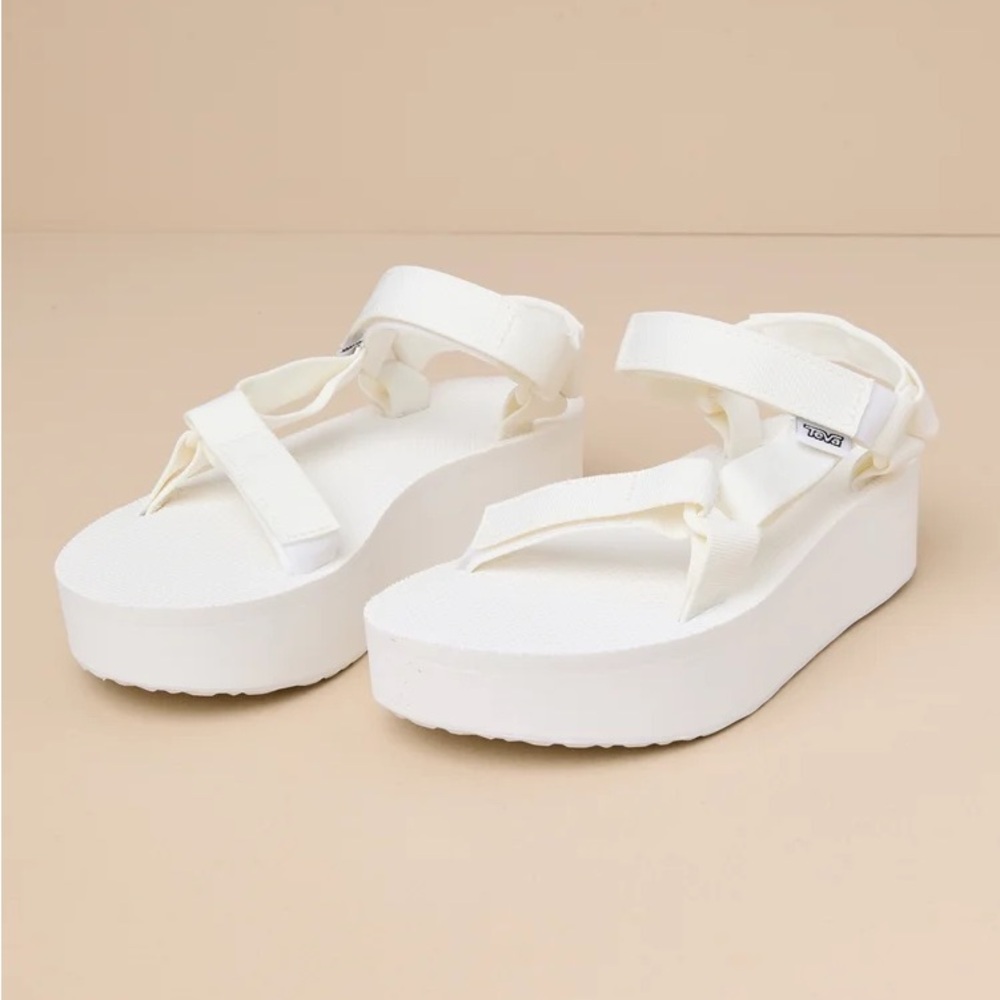 White platform tevas